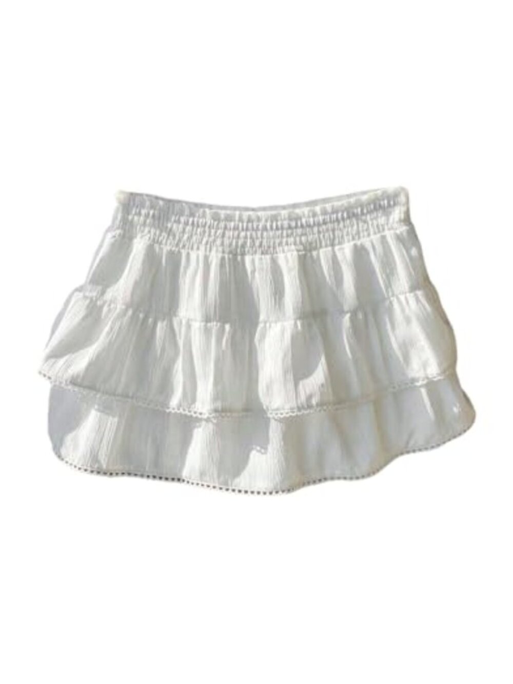 Women's Summer Ruffle Mini Skirt Tiered Layered Smocked Low Rise Boho Flowy